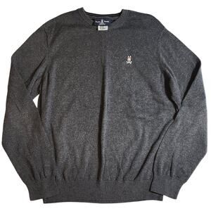 Psycho Bunny Mens Gray Crewneck Sweater Medium